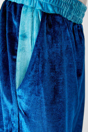 Kids Blue Velour Track Pants